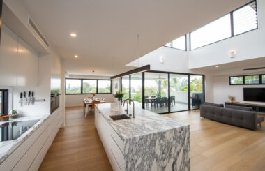 Luxury three-storey Brisbane home optimised for the sloping block and city views